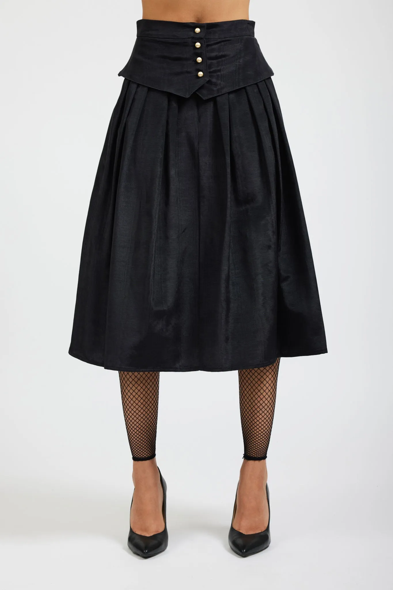Landa Skirt in Black Moiré sold by Batsheva product image thumbnail 4