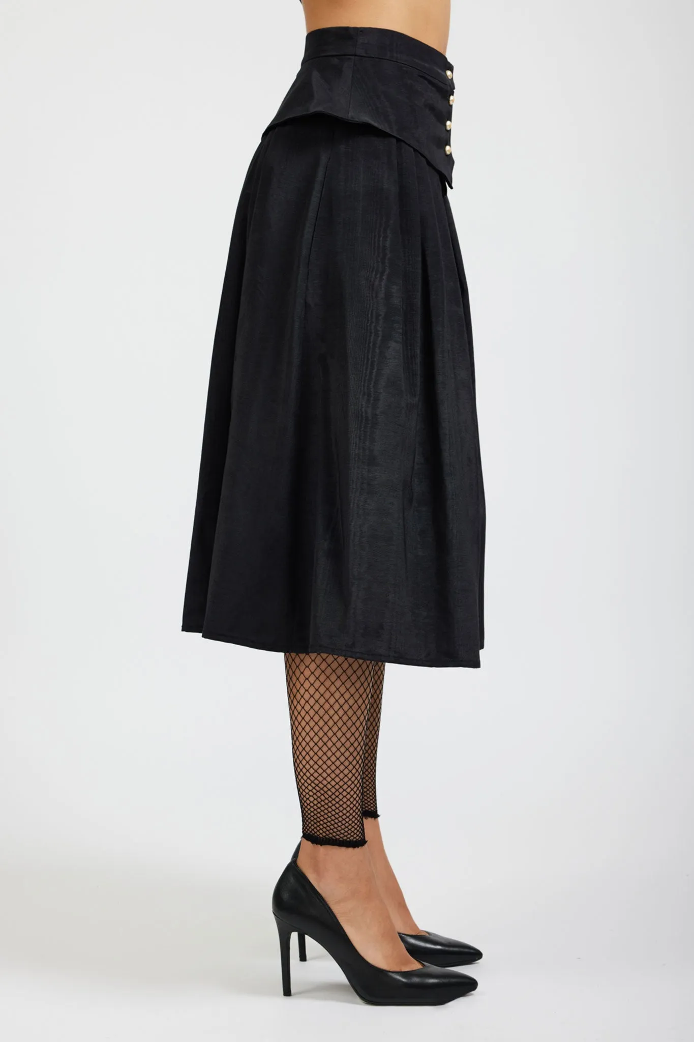 Landa Skirt in Black Moiré sold by Batsheva product image thumbnail 2