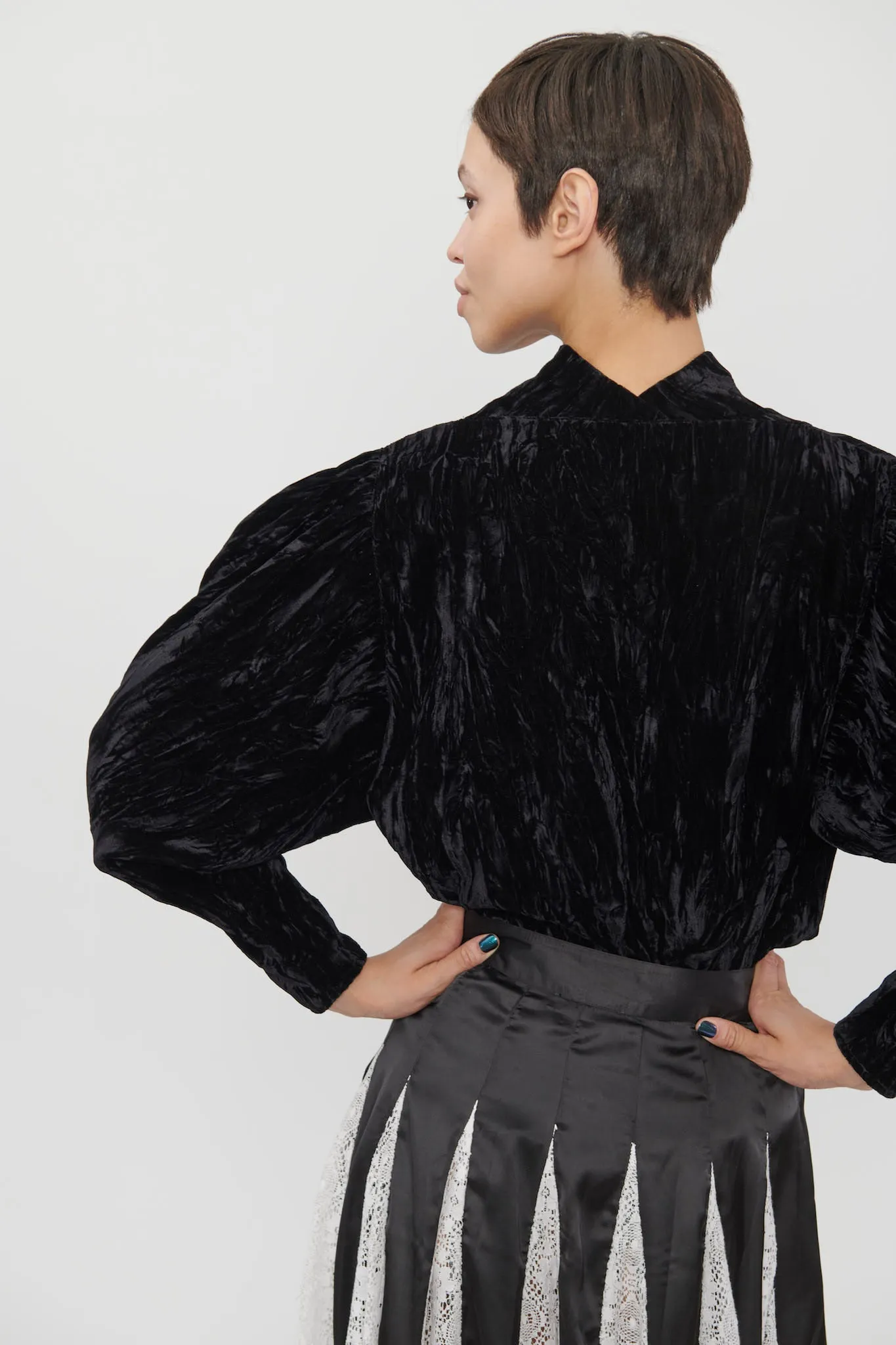 Adorne Top in Black Crushed Velvet sold by Batsheva product image thumbnail 3