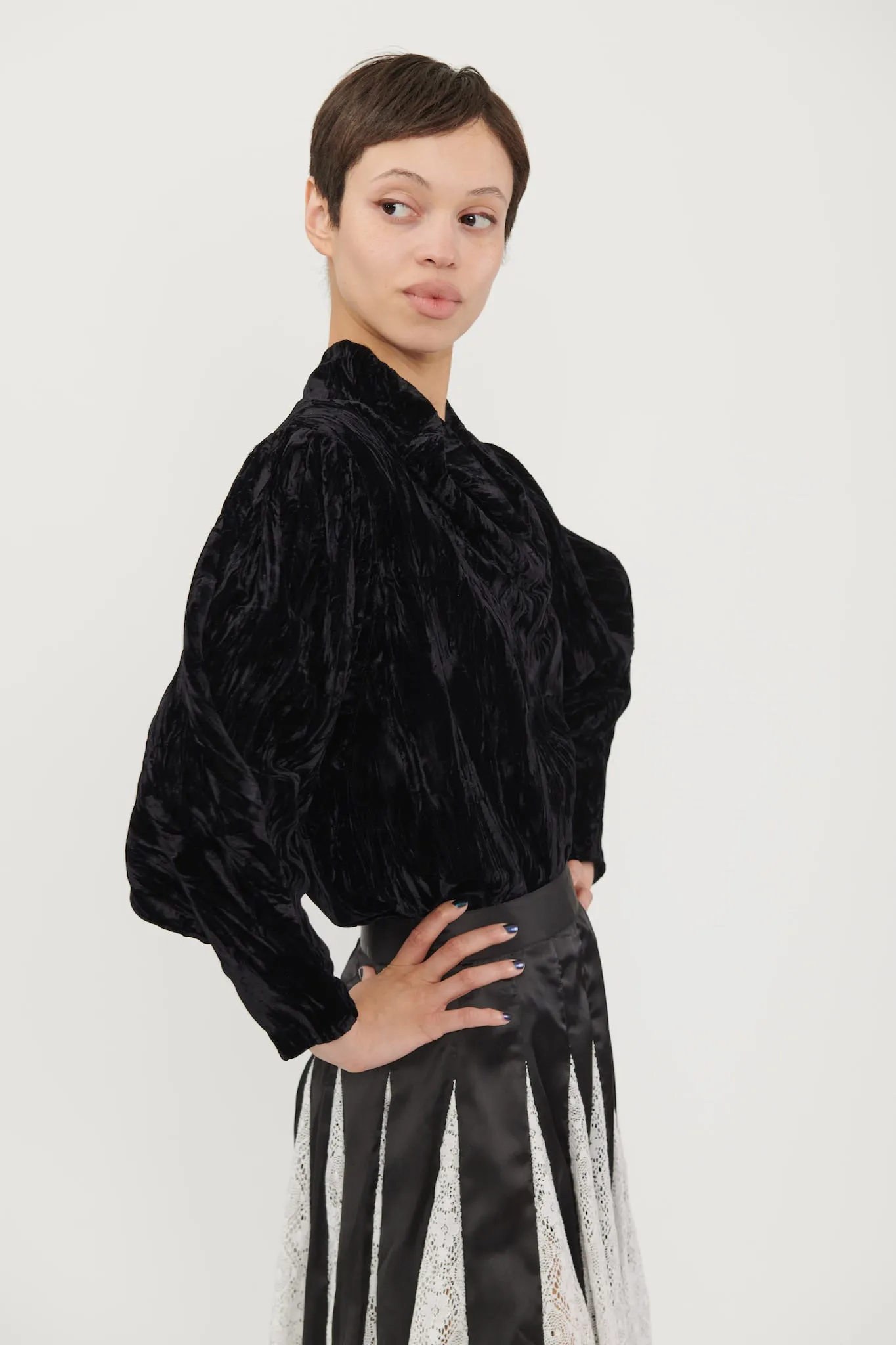 Adorne Top in Black Crushed Velvet sold by Batsheva product image thumbnail 2