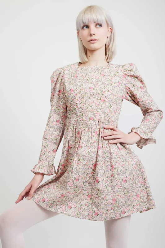 Laura Ashley x BATSHEVA Square Neck Mini Prairie Dress in Rowena made by Batsheva