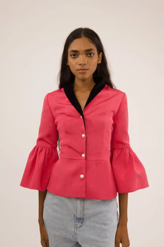 Sample Sale Jerri Jacket in Pink Moire made by Batsheva