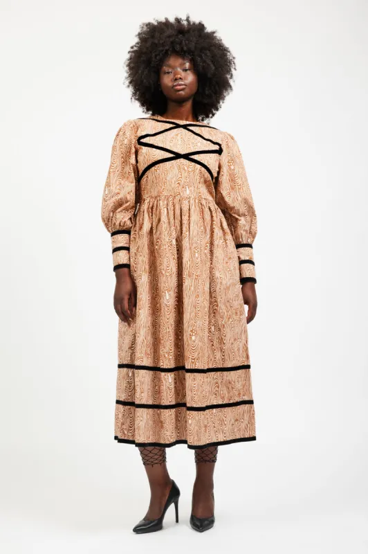 Clemmie Dress in Woodgrain Fantasy sold by Batsheva