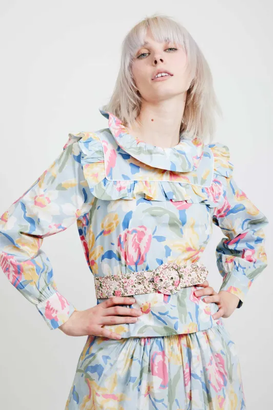 Laura Ashley x BATSHEVA Rhodri Blouse in Tulips sold by Batsheva