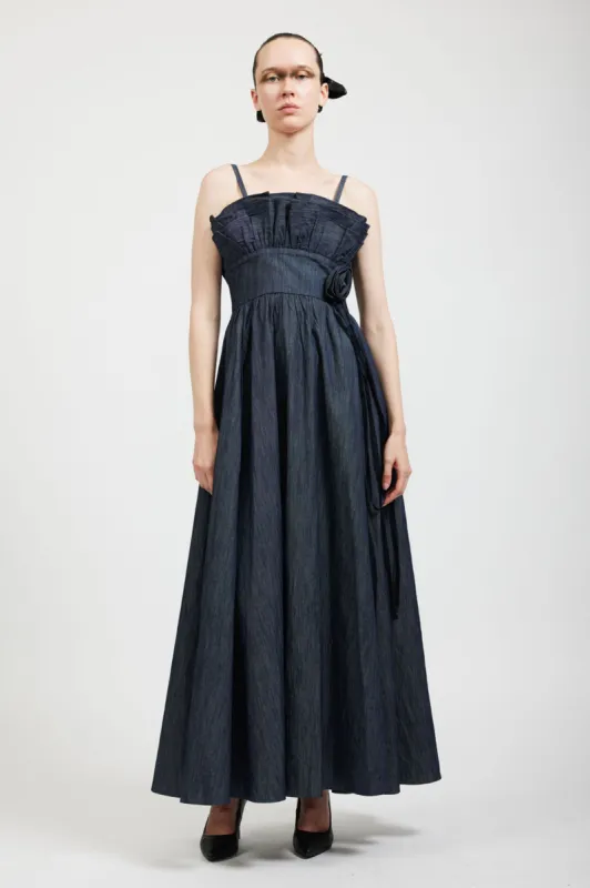 Sample Sale Amara Dress in Dark Denim sold by Batsheva