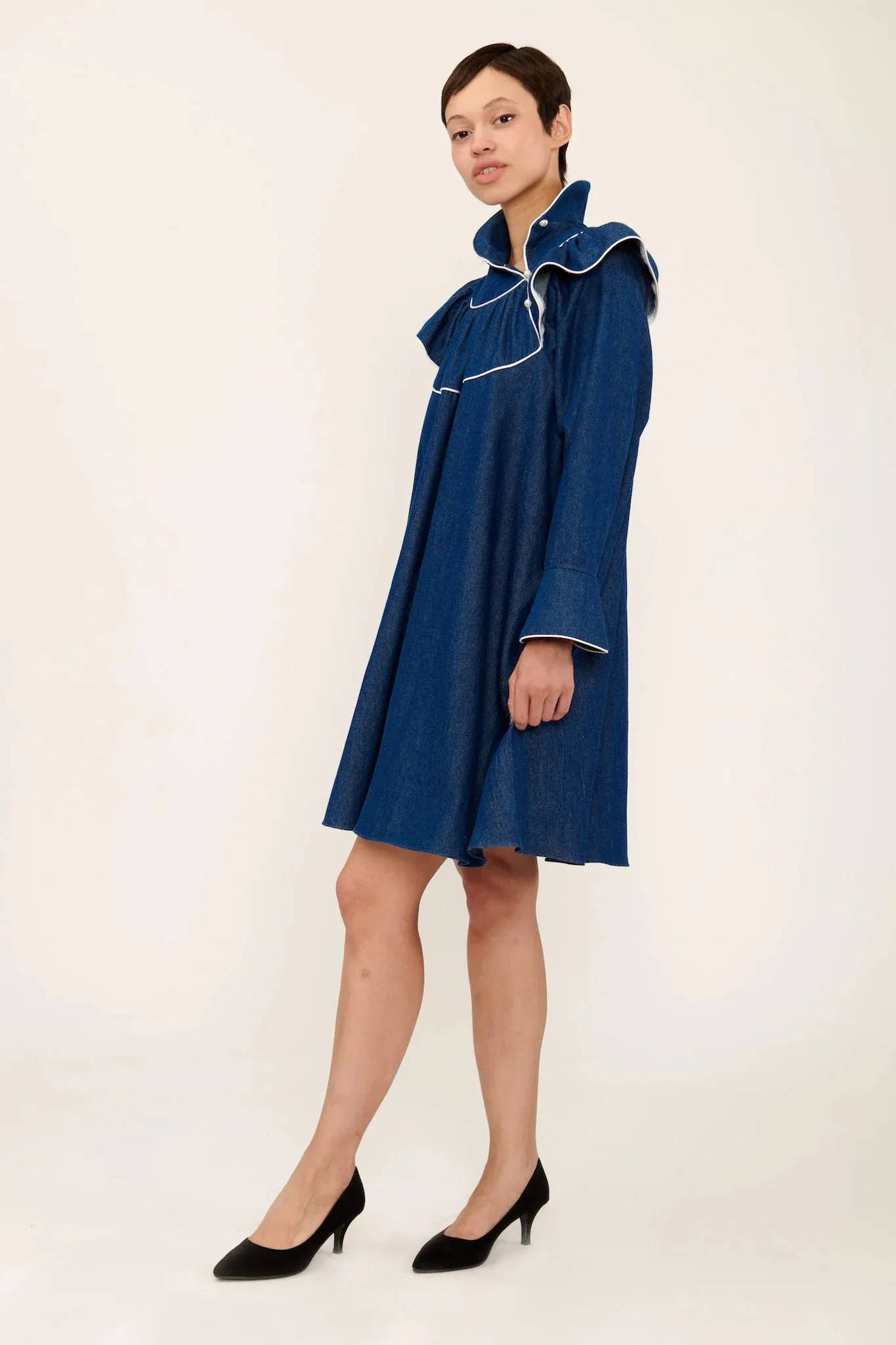 Racquel Dress in Blue Denim sold by Batsheva product image thumbnail 2