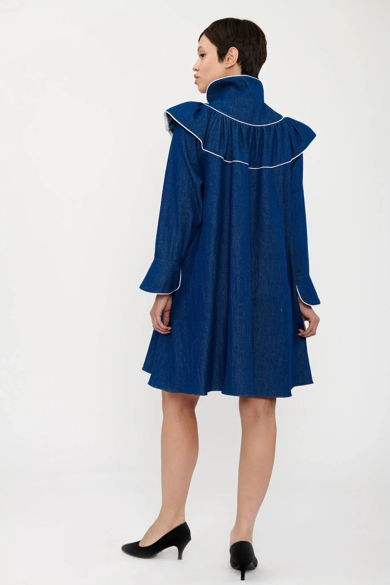 Racquel Dress in Blue Denim sold by Batsheva