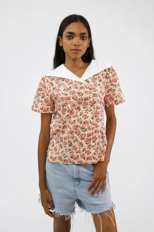 Sample Sale Top in Pink Ditsy Floral made by Batsheva