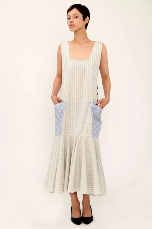Meredith Tank Dress in Cotton Check made by Batsheva