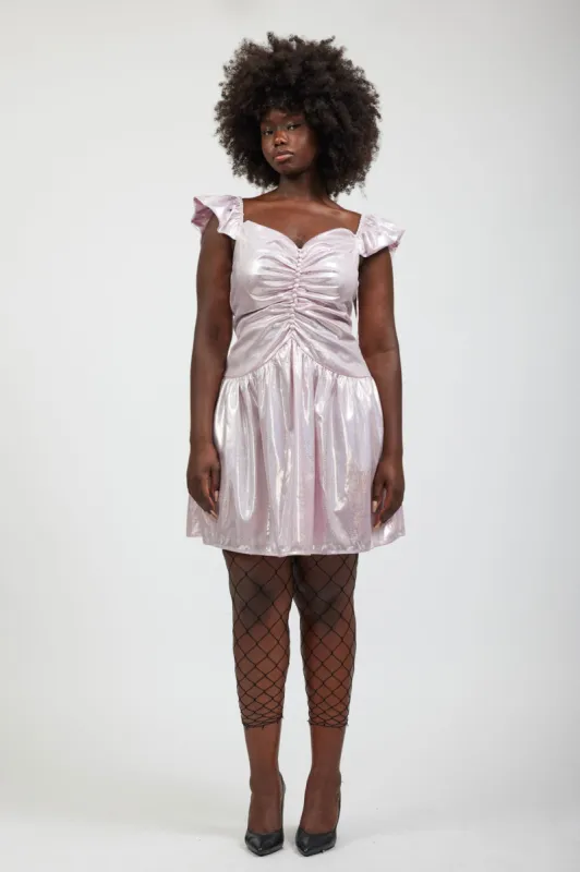 Wendy Dress in Pink Holographic made by Batsheva