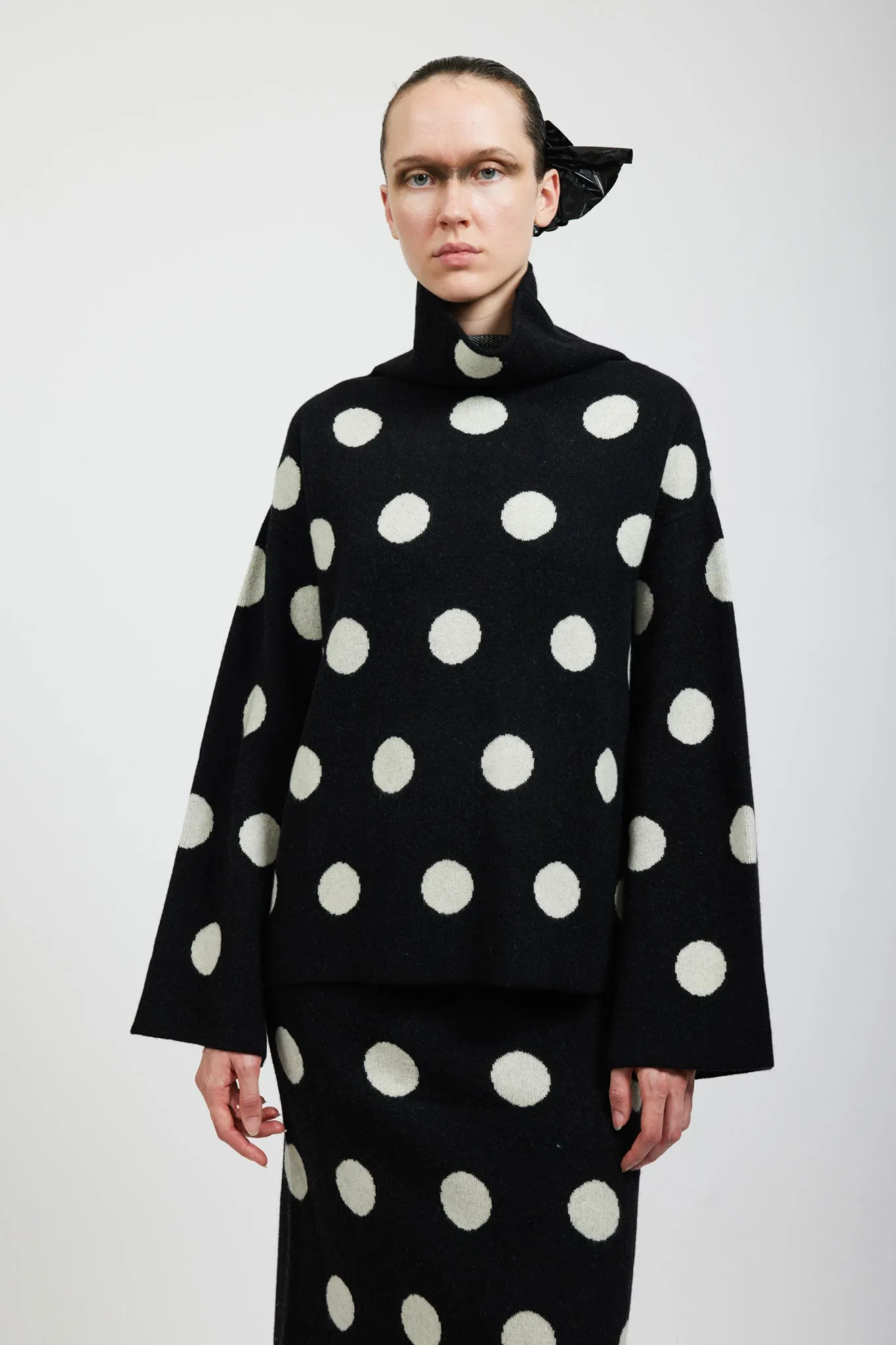 Saga Polka Dot Cashmere Turtleneck in Black sold by Batsheva product image thumbnail 3