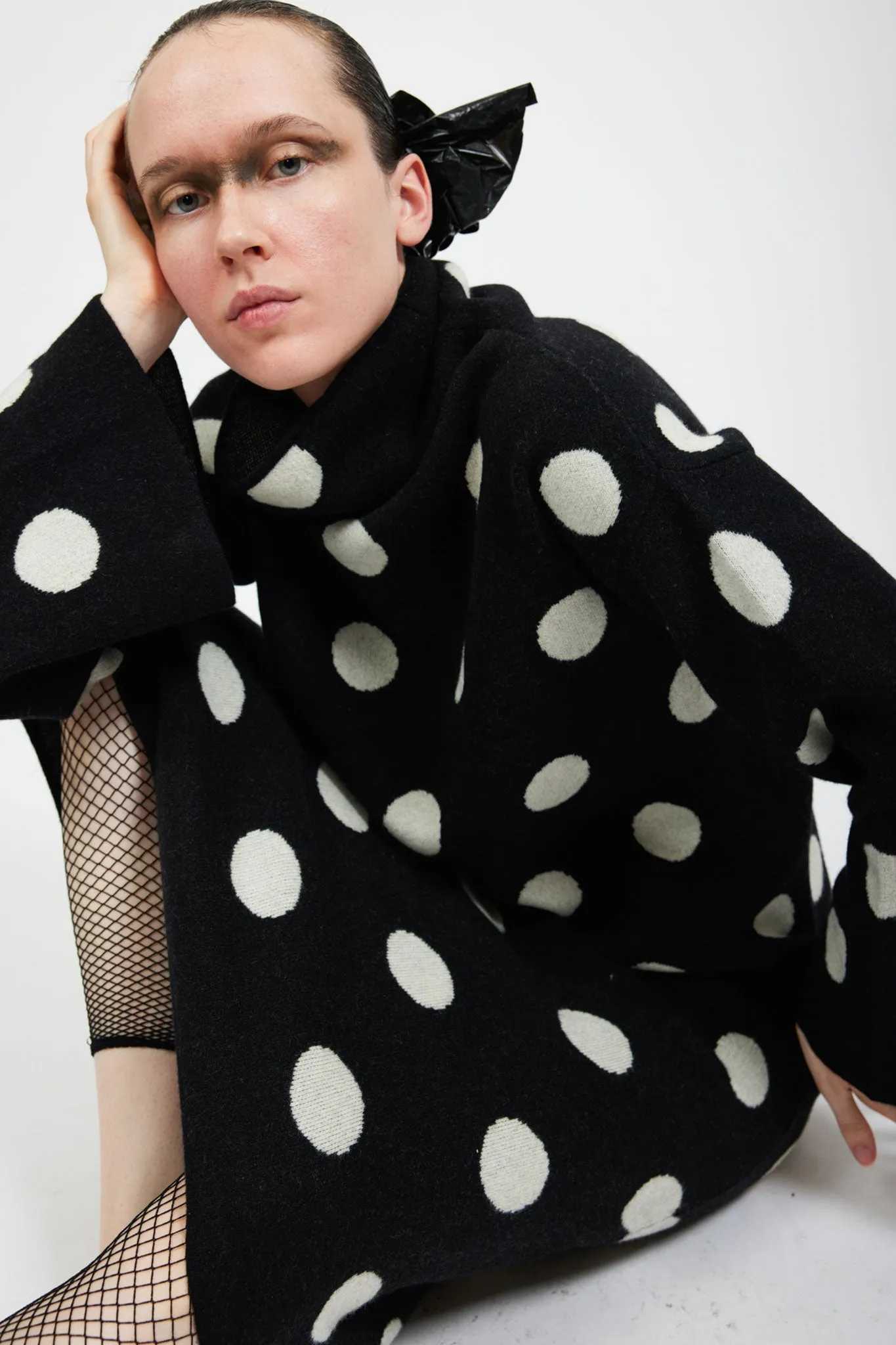 Saga Polka Dot Cashmere Turtleneck in Black sold by Batsheva product image thumbnail 4