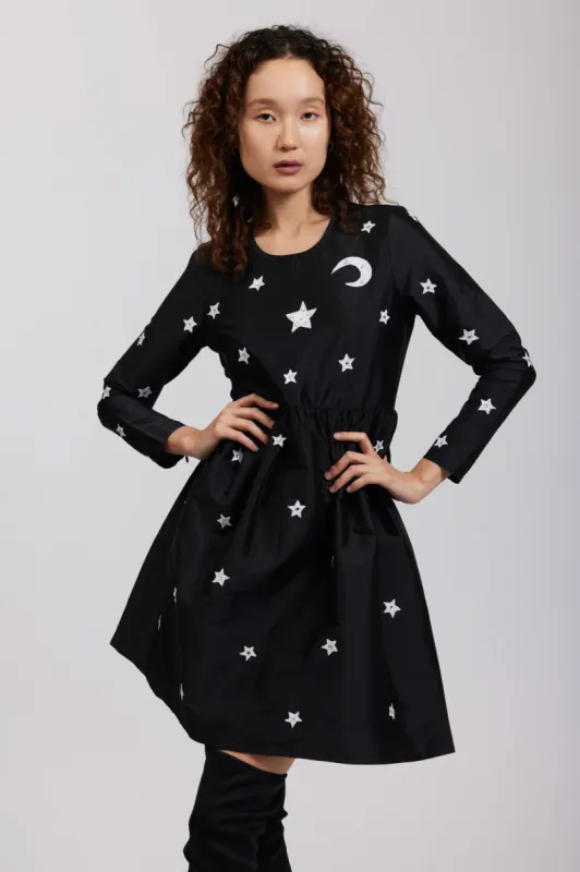 Luna Dress in Black Taffeta made by Batsheva