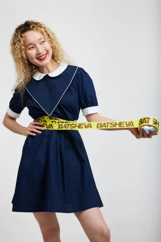 Short Sleeve Penelope Dress in Navy sold by Batsheva