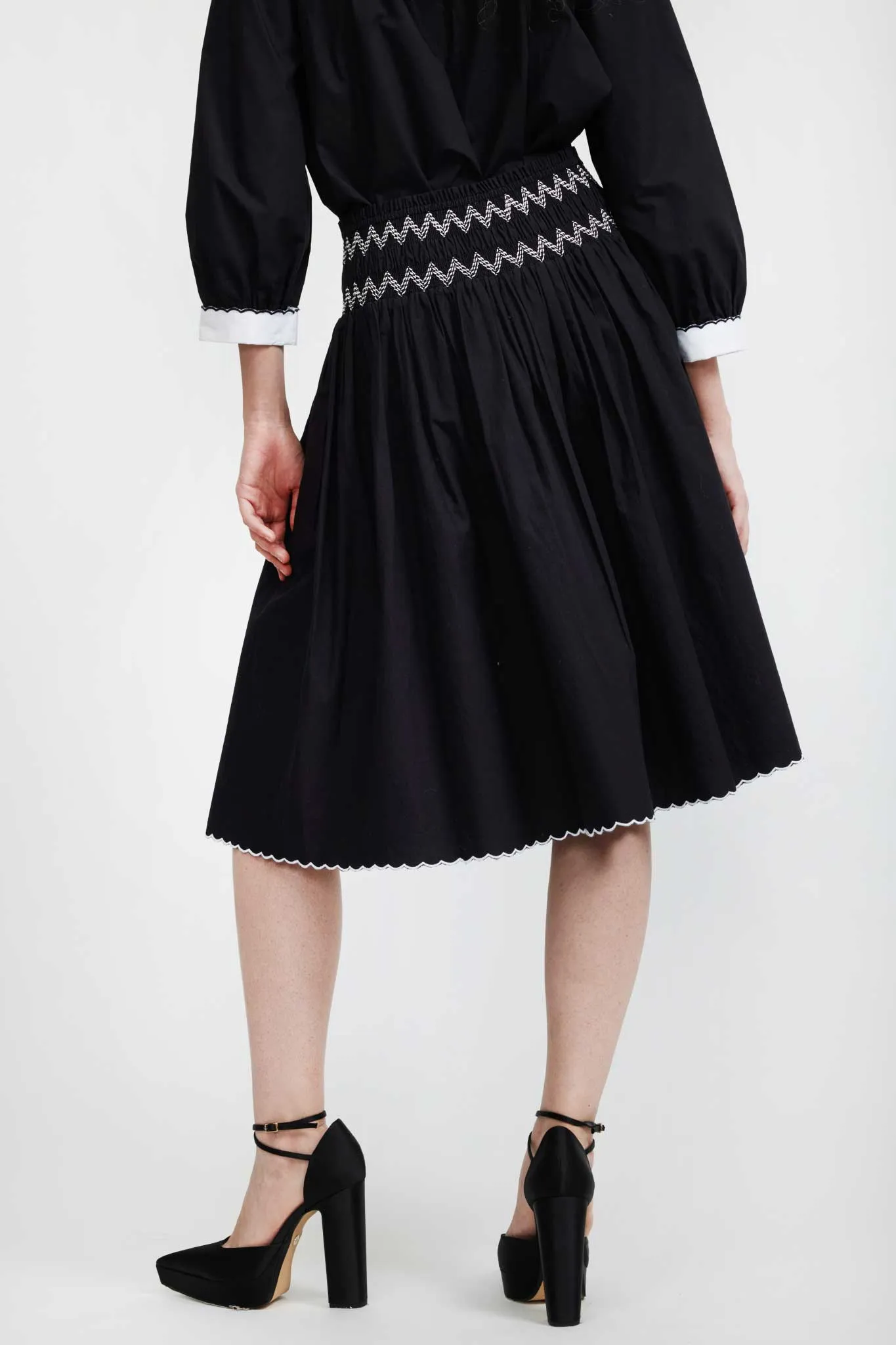 Smocked Skirt in Black sold by Batsheva product image thumbnail 5