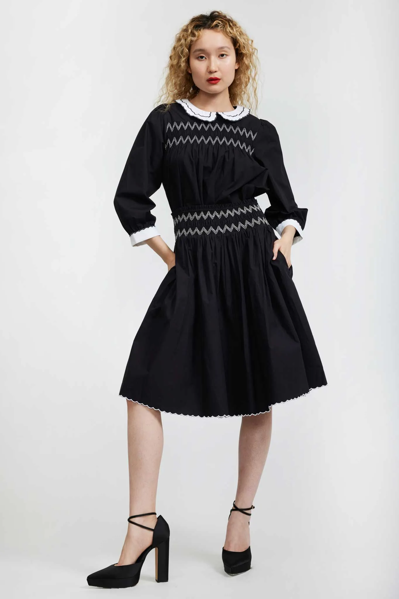 Smocked Skirt in Black sold by Batsheva product image thumbnail 2