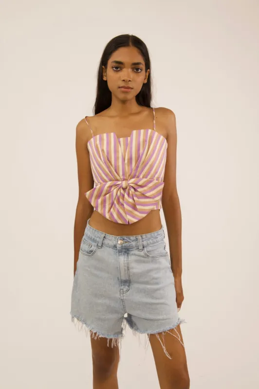 Sample Sale Tricolor Bow Tank Top sold by Batsheva