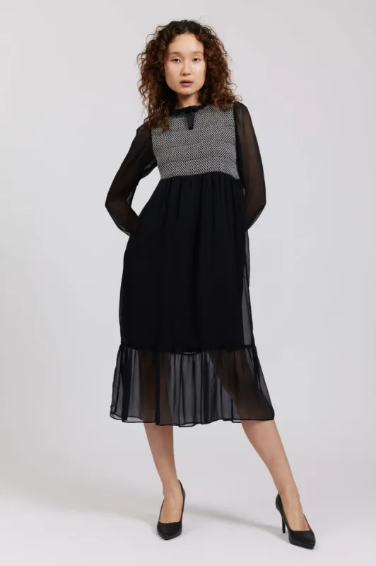 Cosette Dress in Black Chiffon made by Batsheva