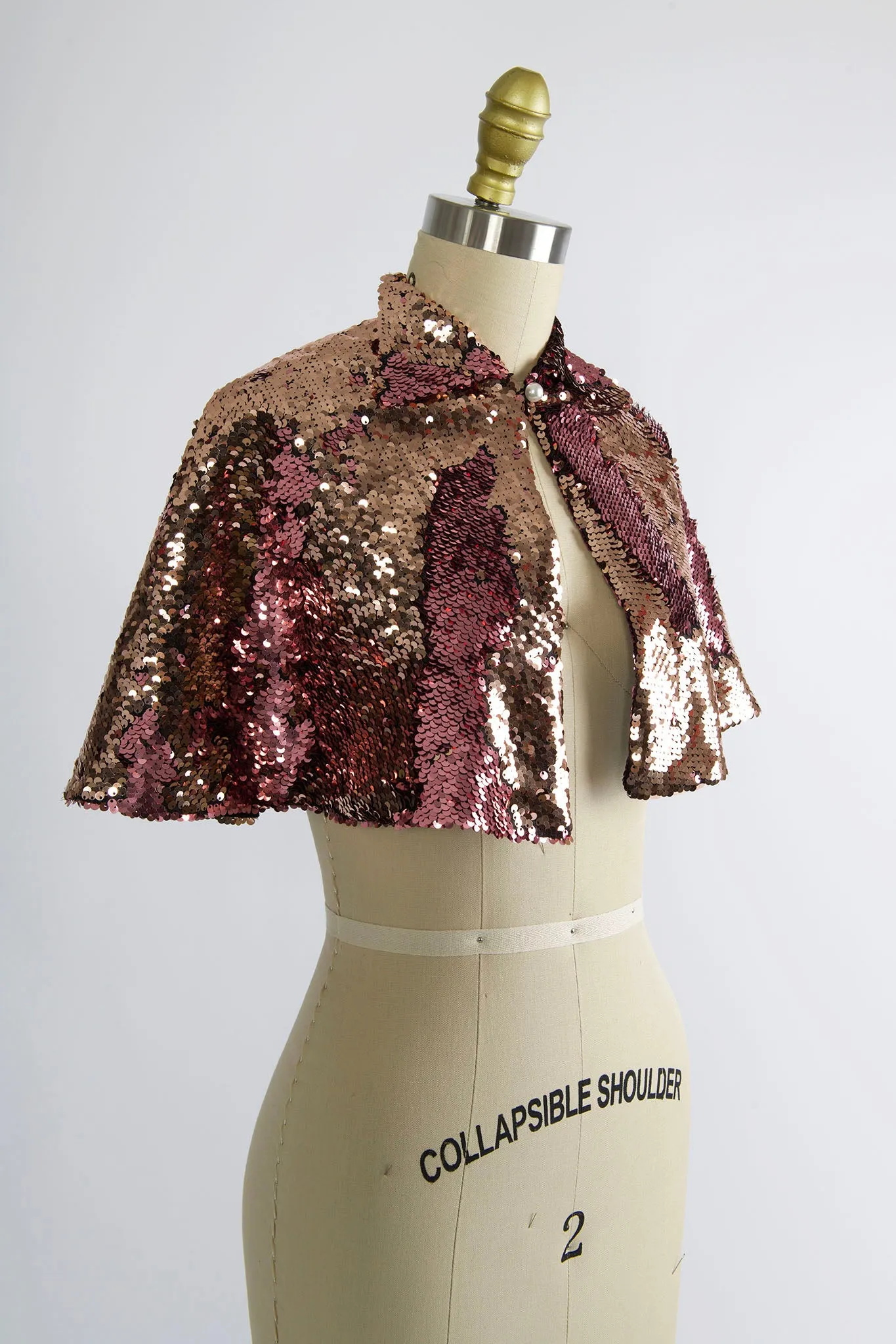 Synergy Cape in Pink and Rose Gold Sequin sold by Batsheva