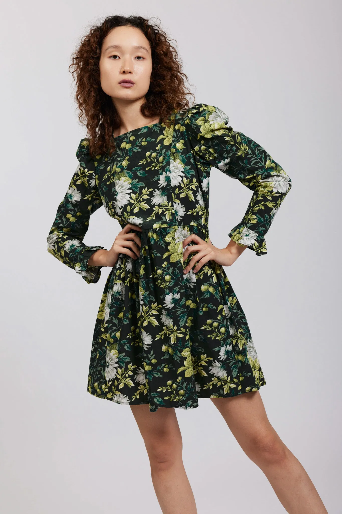 Sample Sale Square Neck Mini Prairie Dress in Rowlands Garden sold by Batsheva product image thumbnail 3