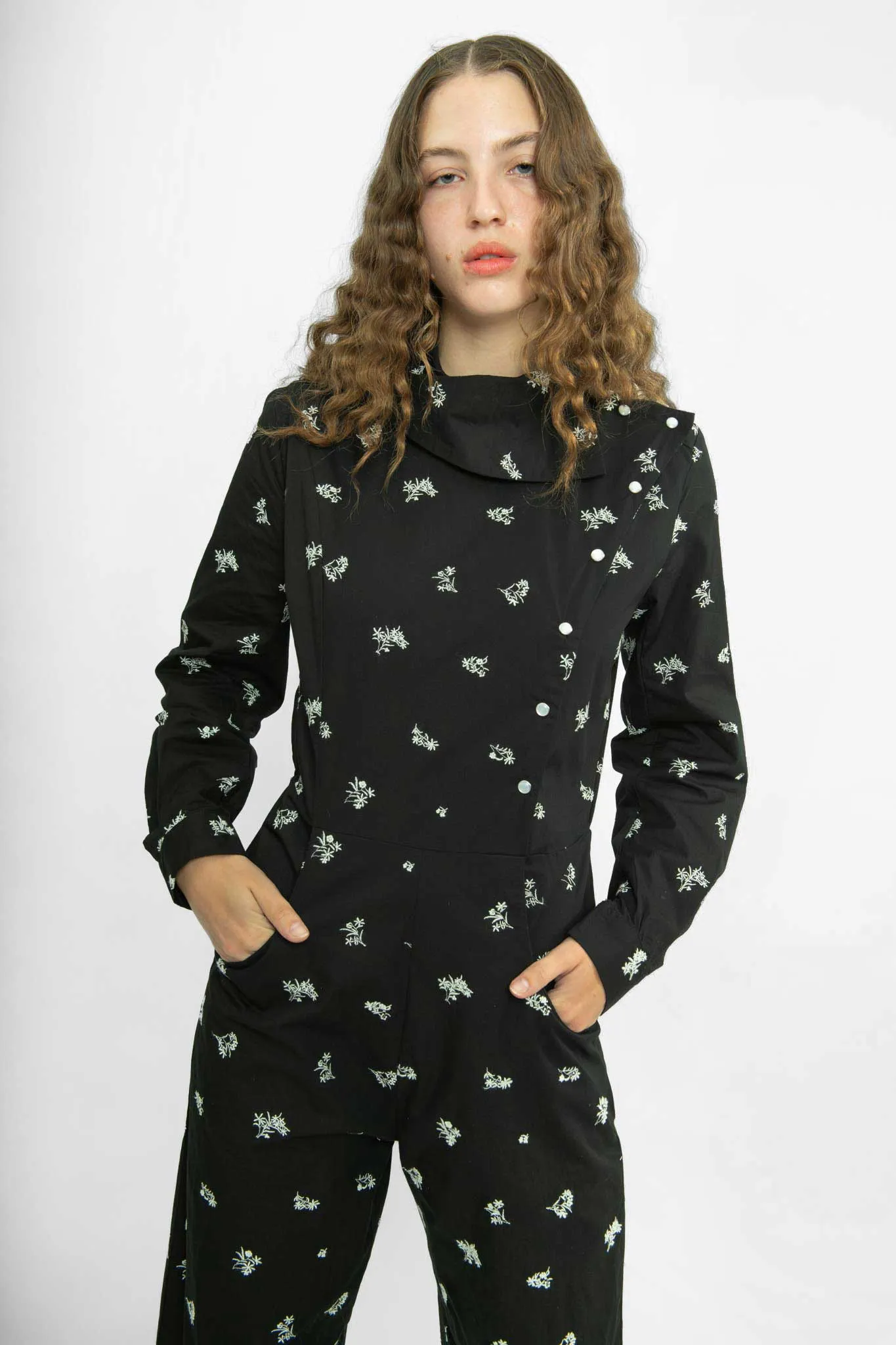 Mila Jumpsuit in Black Embroidered Poplin sold by Batsheva product image thumbnail 2