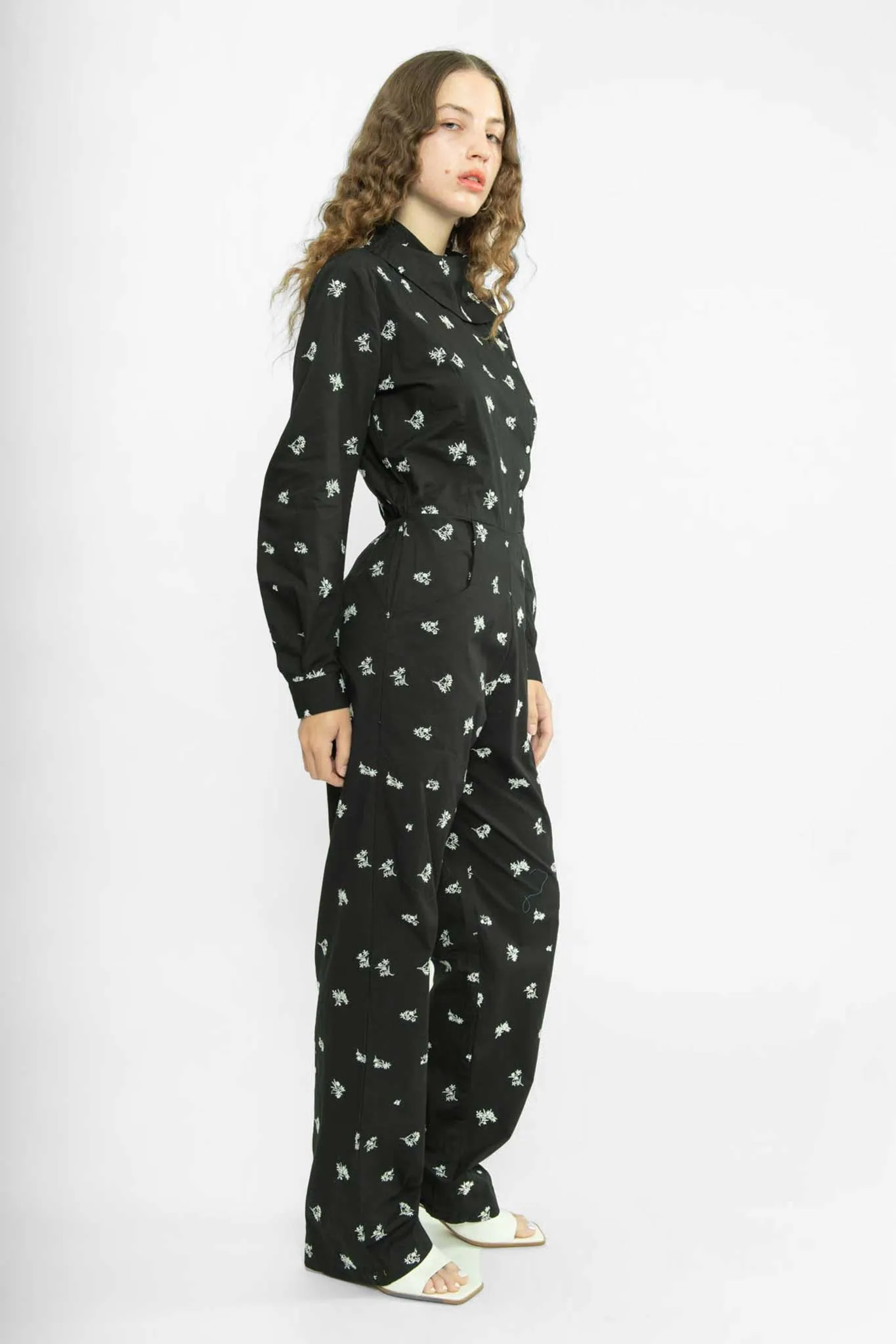 Mila Jumpsuit in Black Embroidered Poplin sold by Batsheva product image thumbnail 5