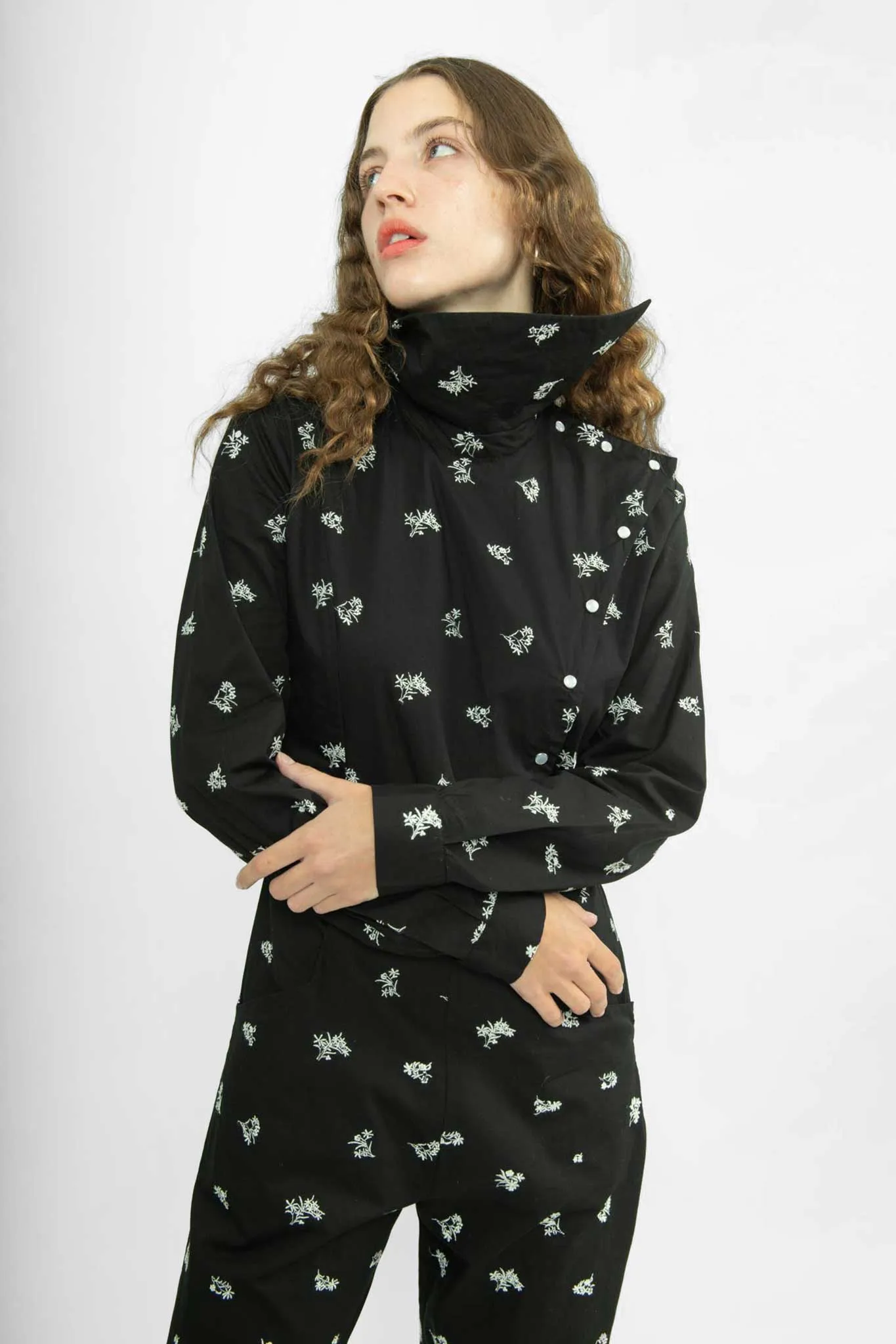 Mila Jumpsuit in Black Embroidered Poplin sold by Batsheva product image thumbnail 3