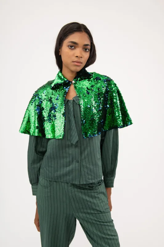 Synergy Cape in Flip Sequin sold by Batsheva