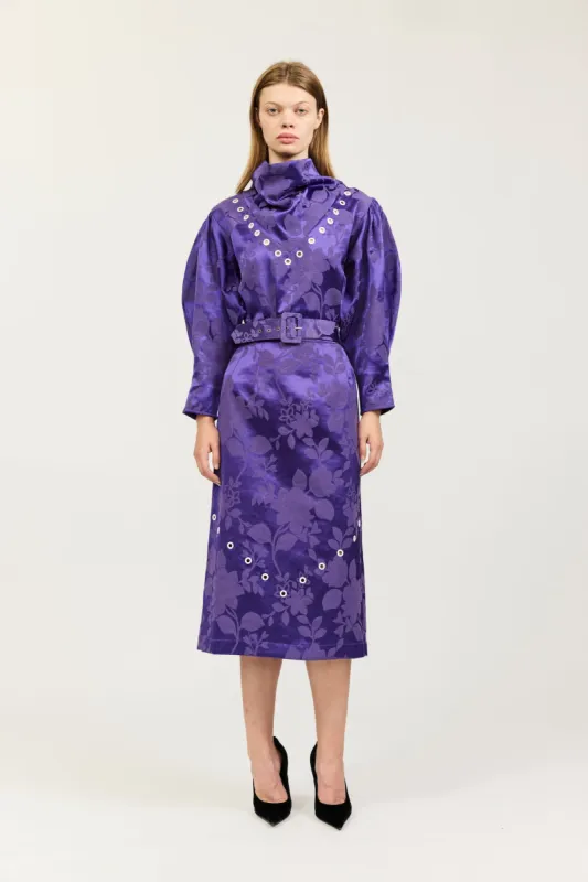 Court Skirt in Purple Jacquard made by Batsheva
