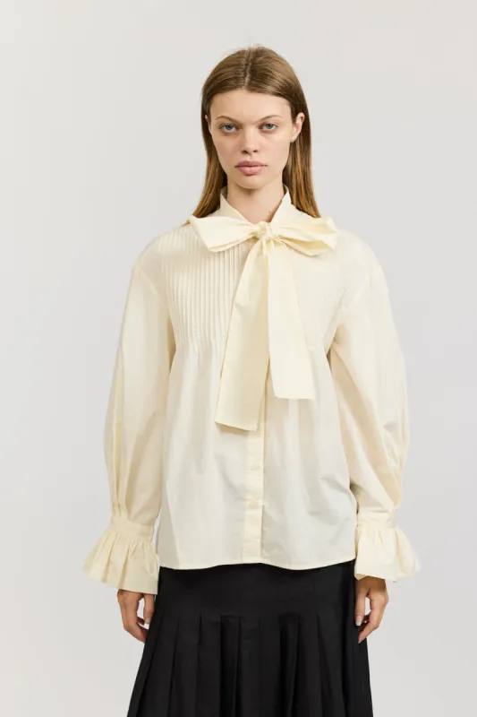 Iris Blouse in Ivory Cotton Poplin made by Batsheva