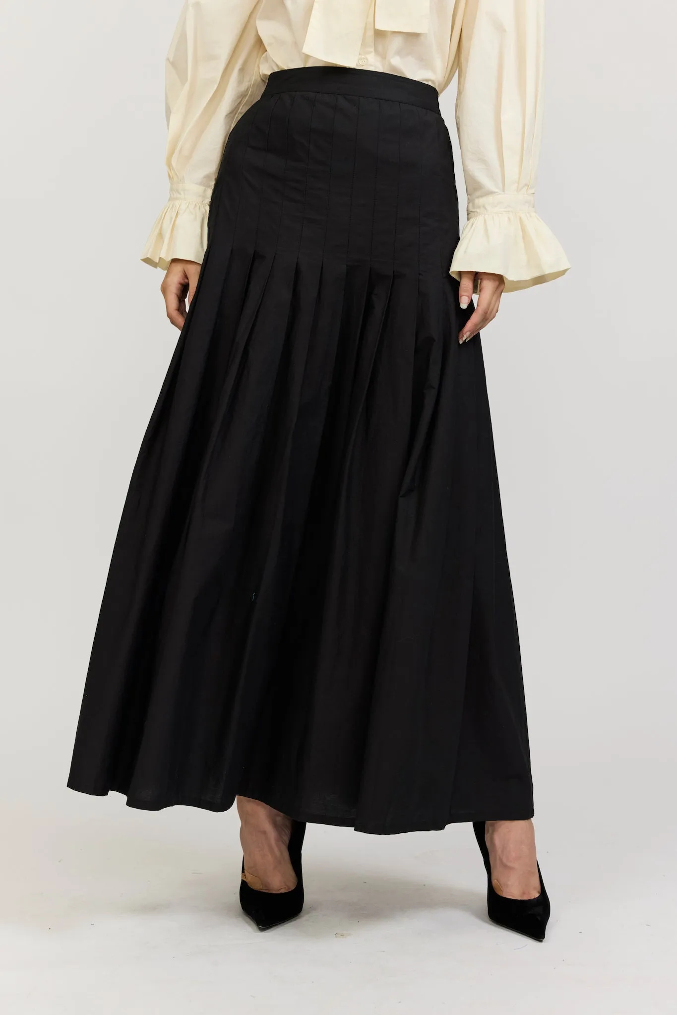 Cyn Skirt in Black Cotton Poplin sold by Batsheva product image thumbnail 5