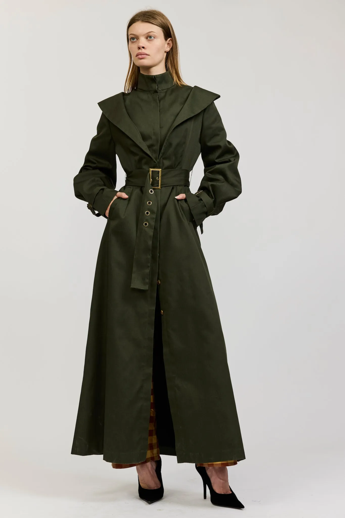 Elliot Trench Coat in Army Green sold by Batsheva product image thumbnail 4
