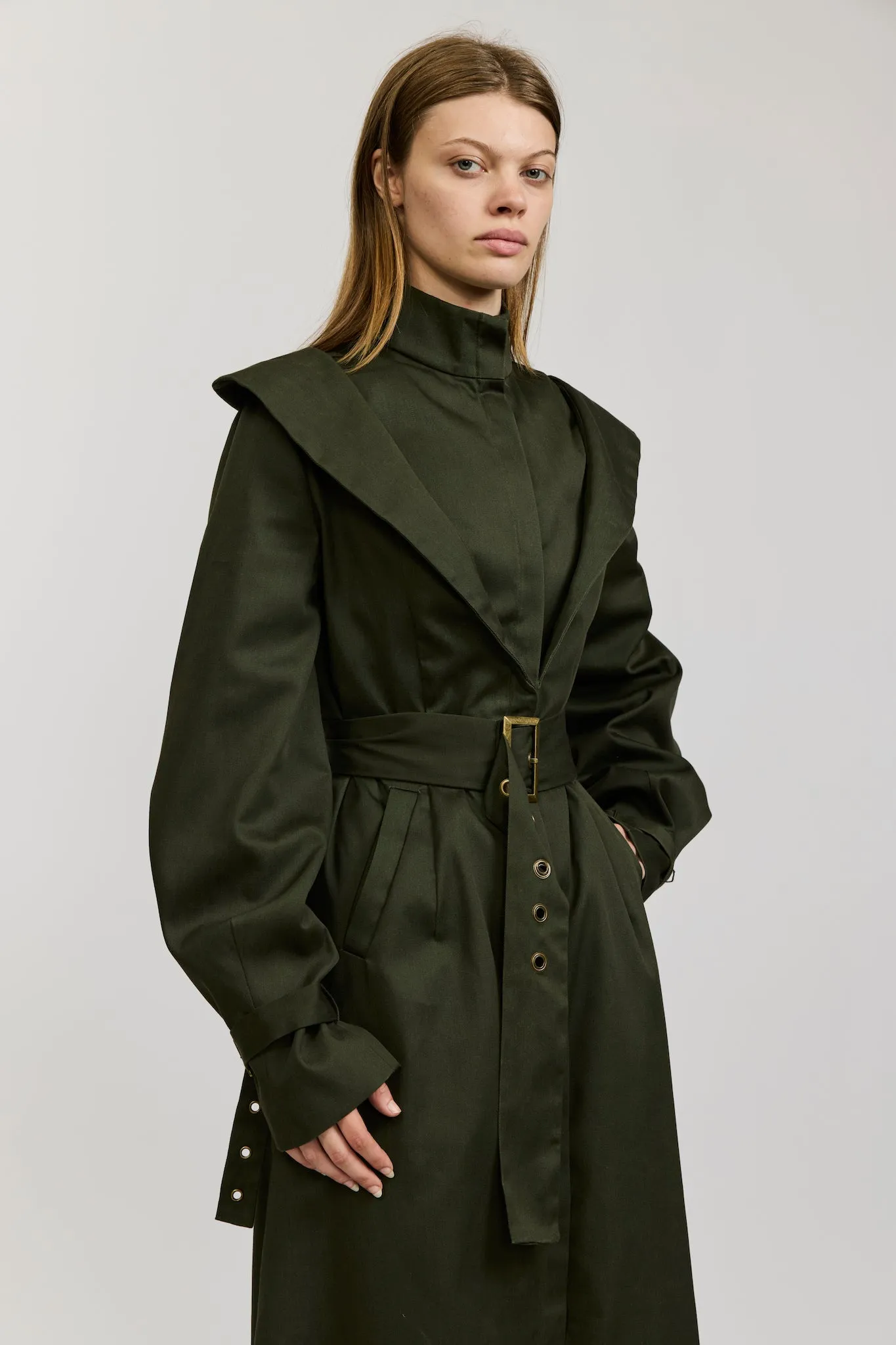 Elliot Trench Coat in Army Green sold by Batsheva product image thumbnail 2