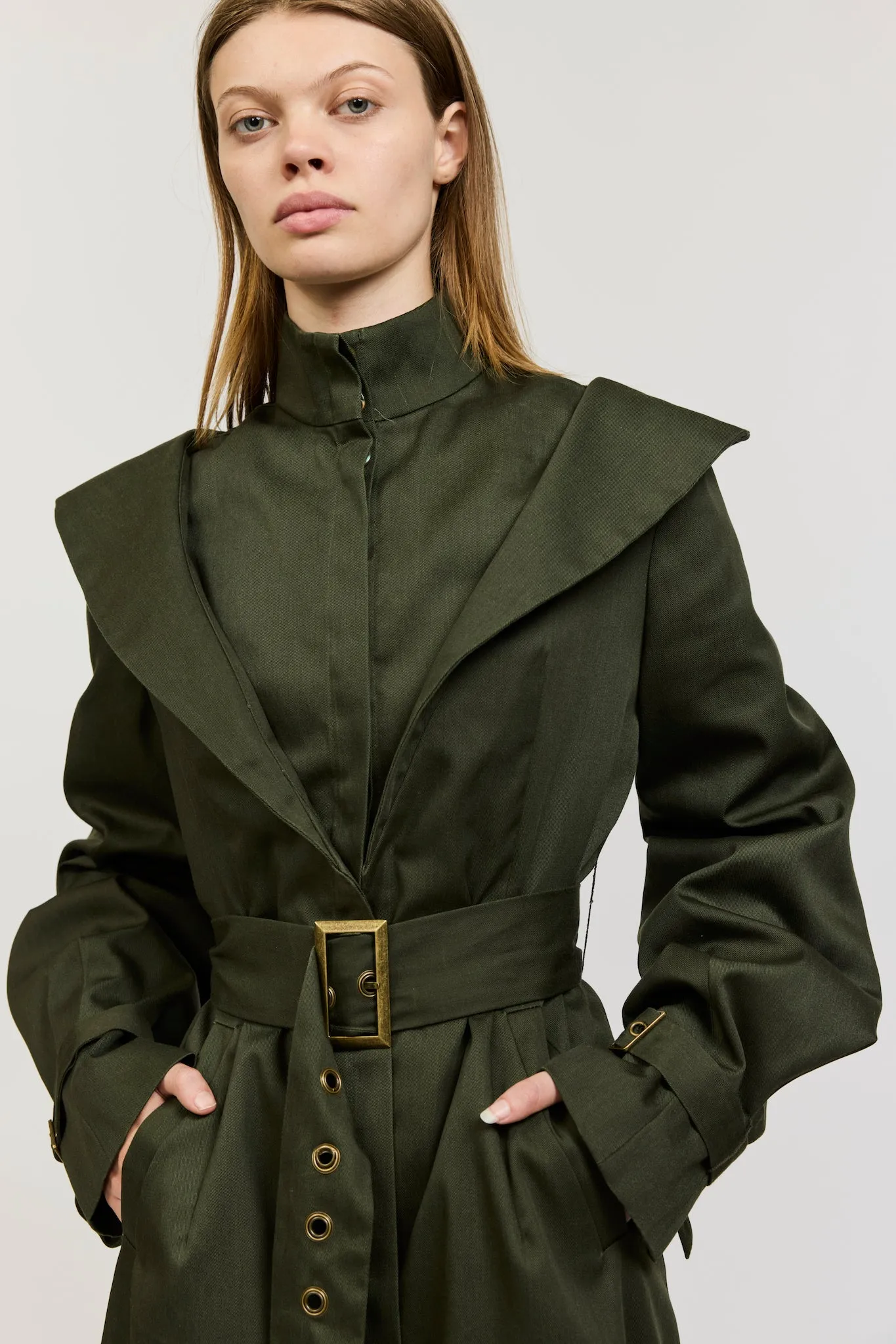 Elliot Trench Coat in Army Green sold by Batsheva product image thumbnail 3