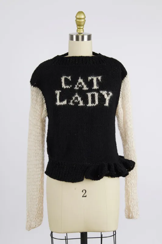 Cat Lady Hand Knit Sweater made by Batsheva