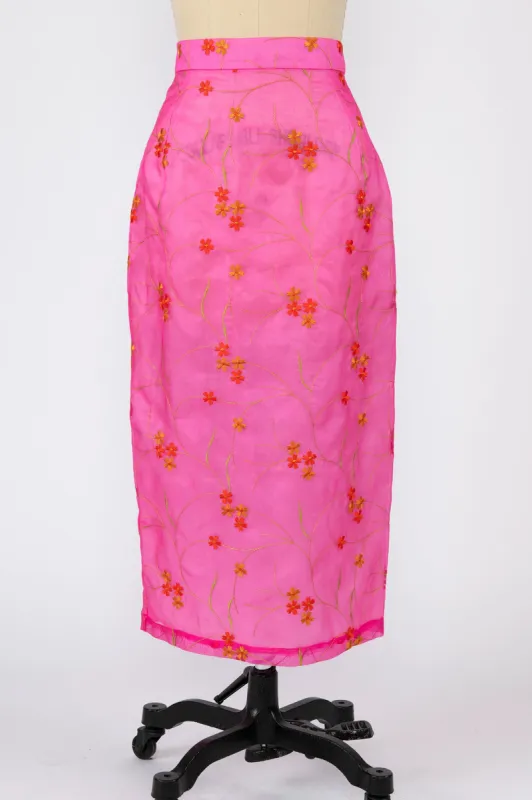 Court Skirt in Hot Pink Silk Organza made by Batsheva