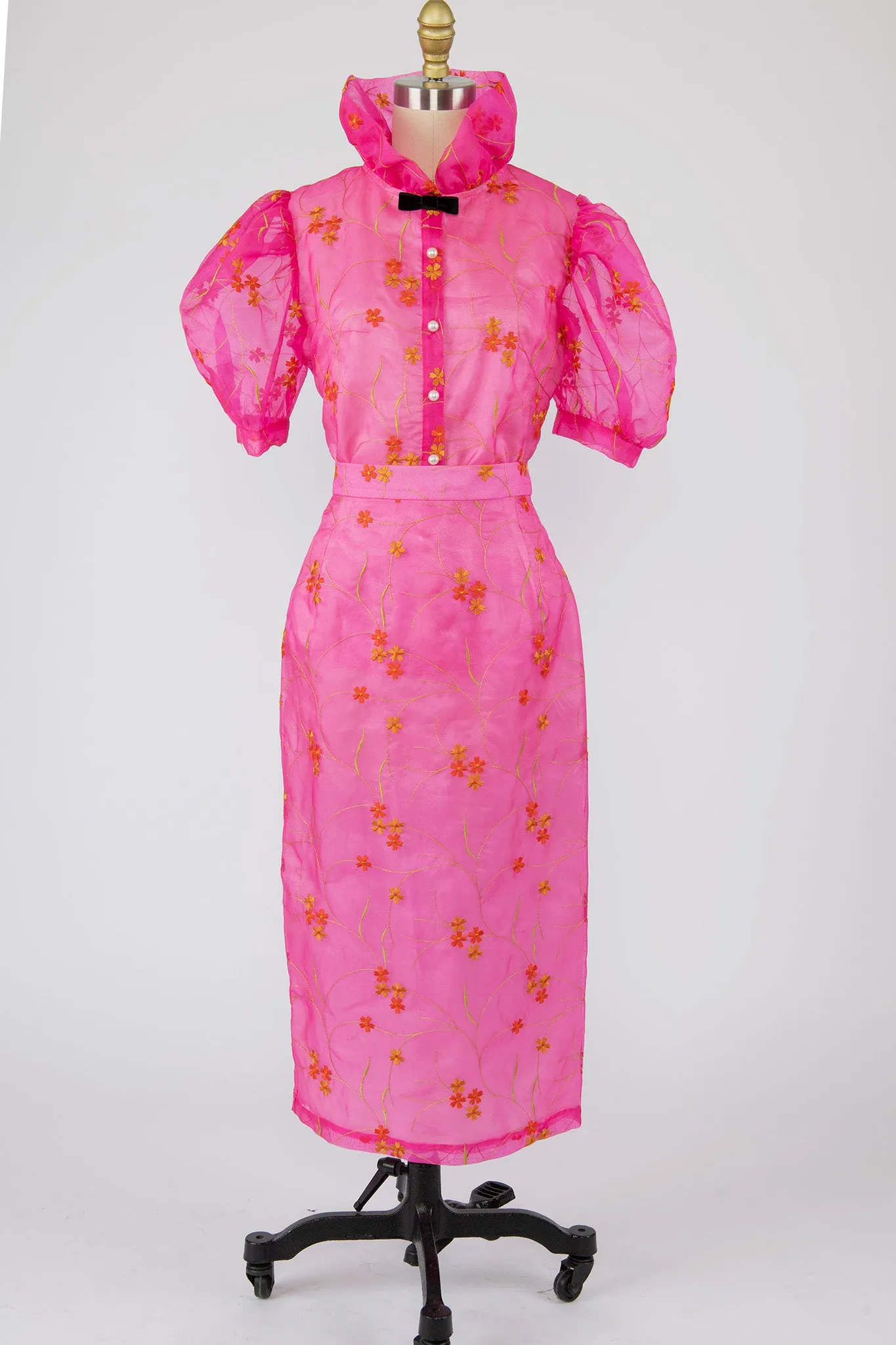 Court Skirt in Hot Pink Silk Organza sold by Batsheva product image thumbnail 4