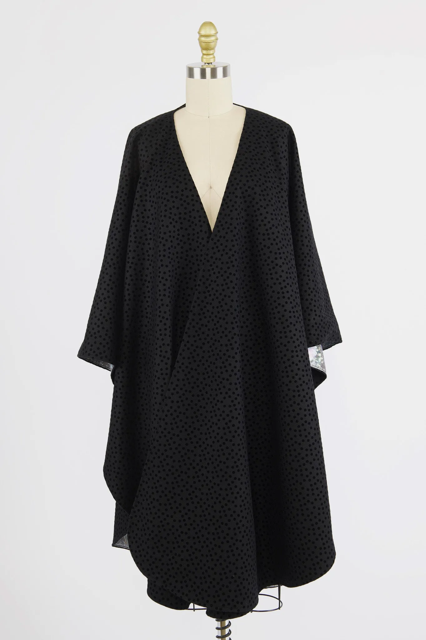 Shirley Cape in Black Flocked Wool sold by Batsheva product image thumbnail 3