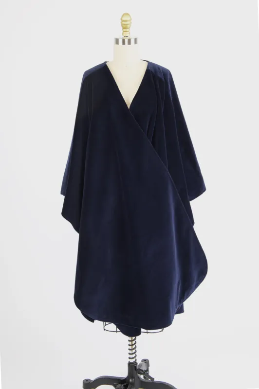 Shirley Cape in Navy Velveteen sold by Batsheva