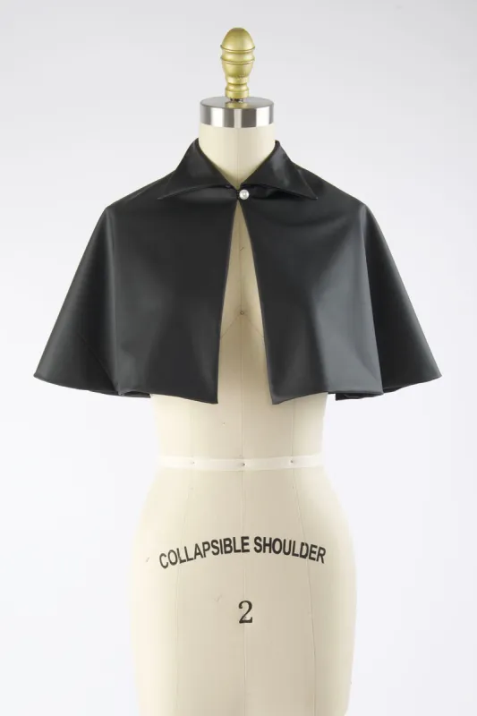 Synergy Cape in Black Matte PVC made by Batsheva