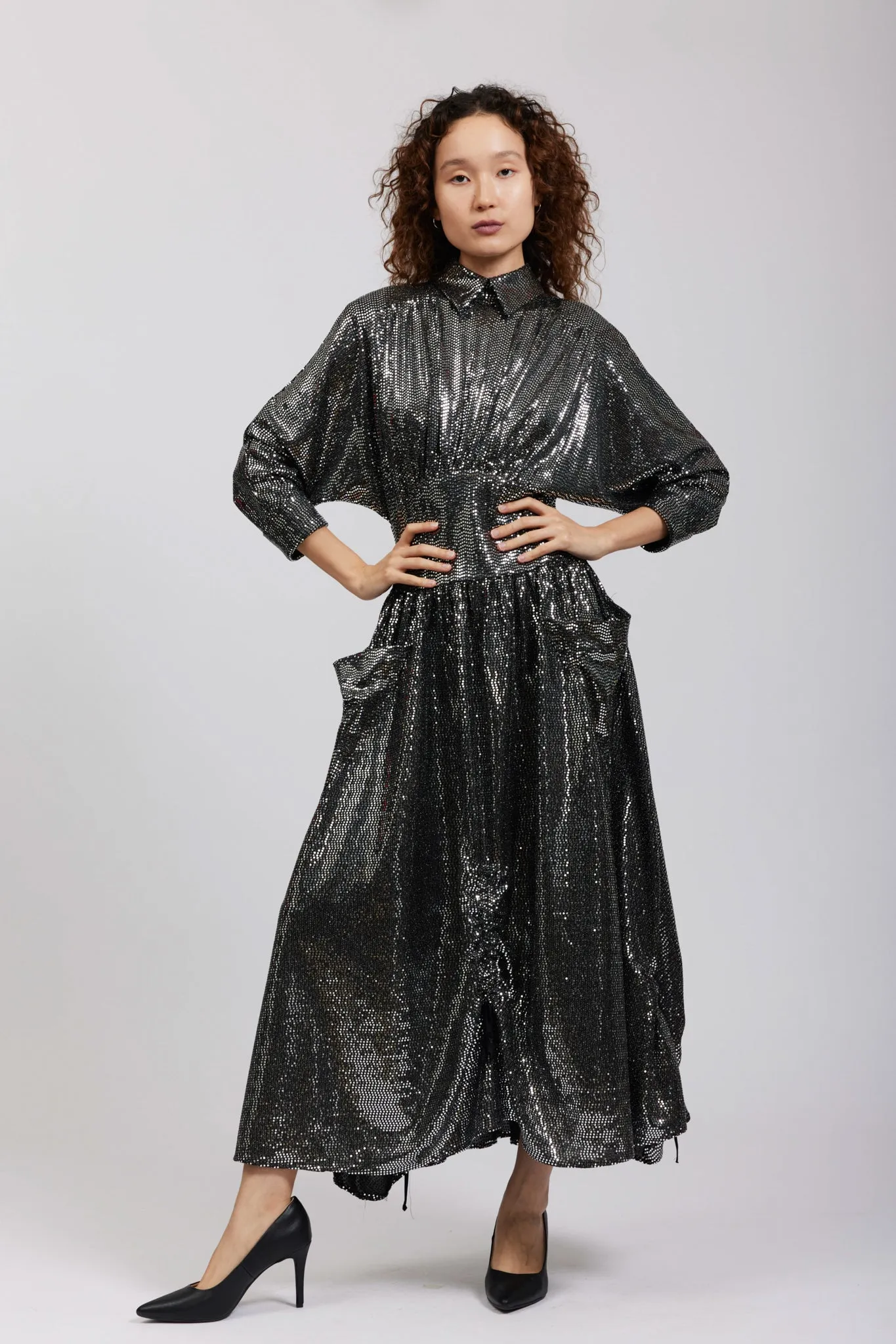Sample Sale Goldie Dress in Silver Sequin sold by Batsheva product image thumbnail 2