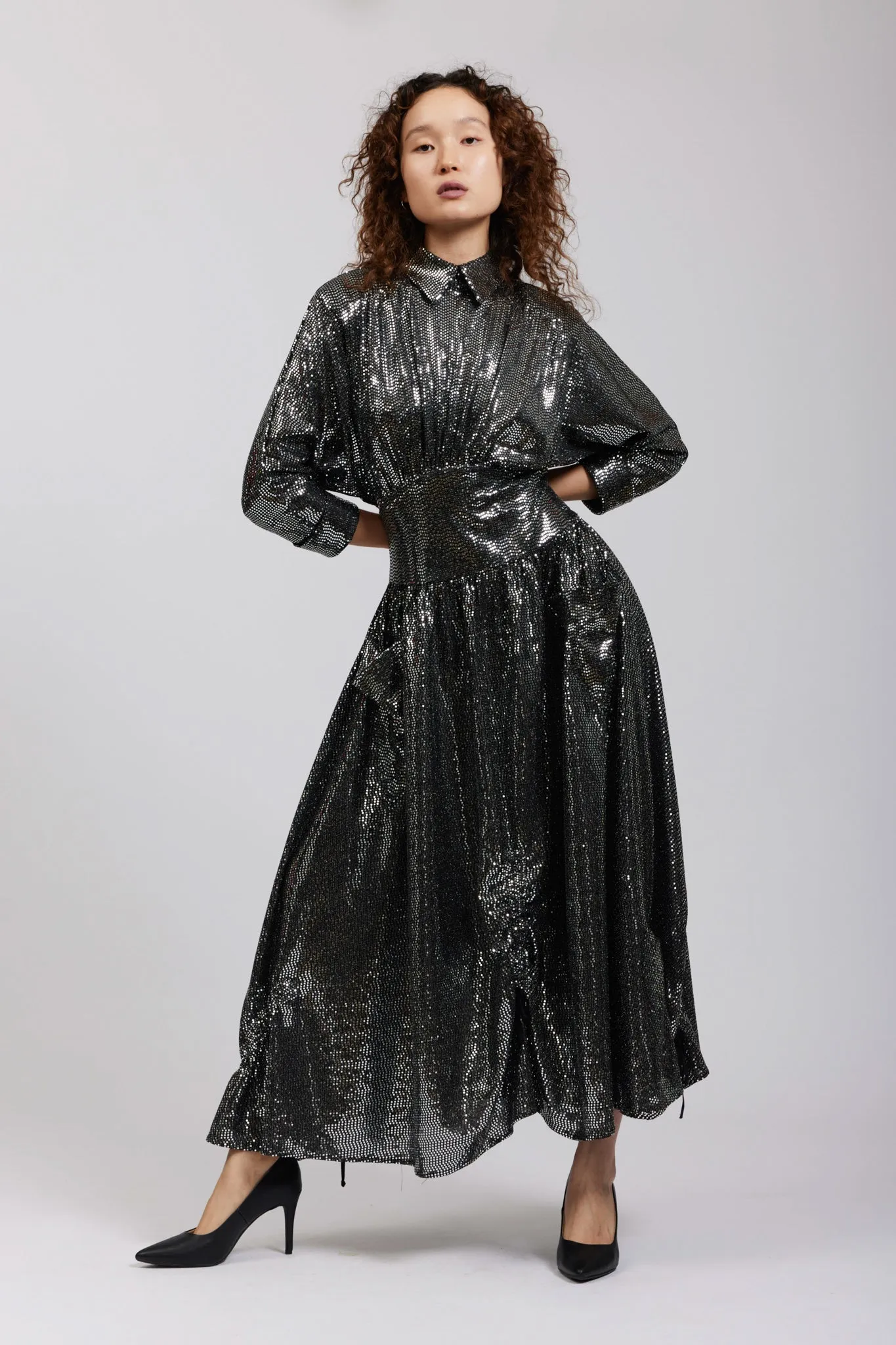 Sample Sale Goldie Dress in Silver Sequin sold by Batsheva product image thumbnail 5