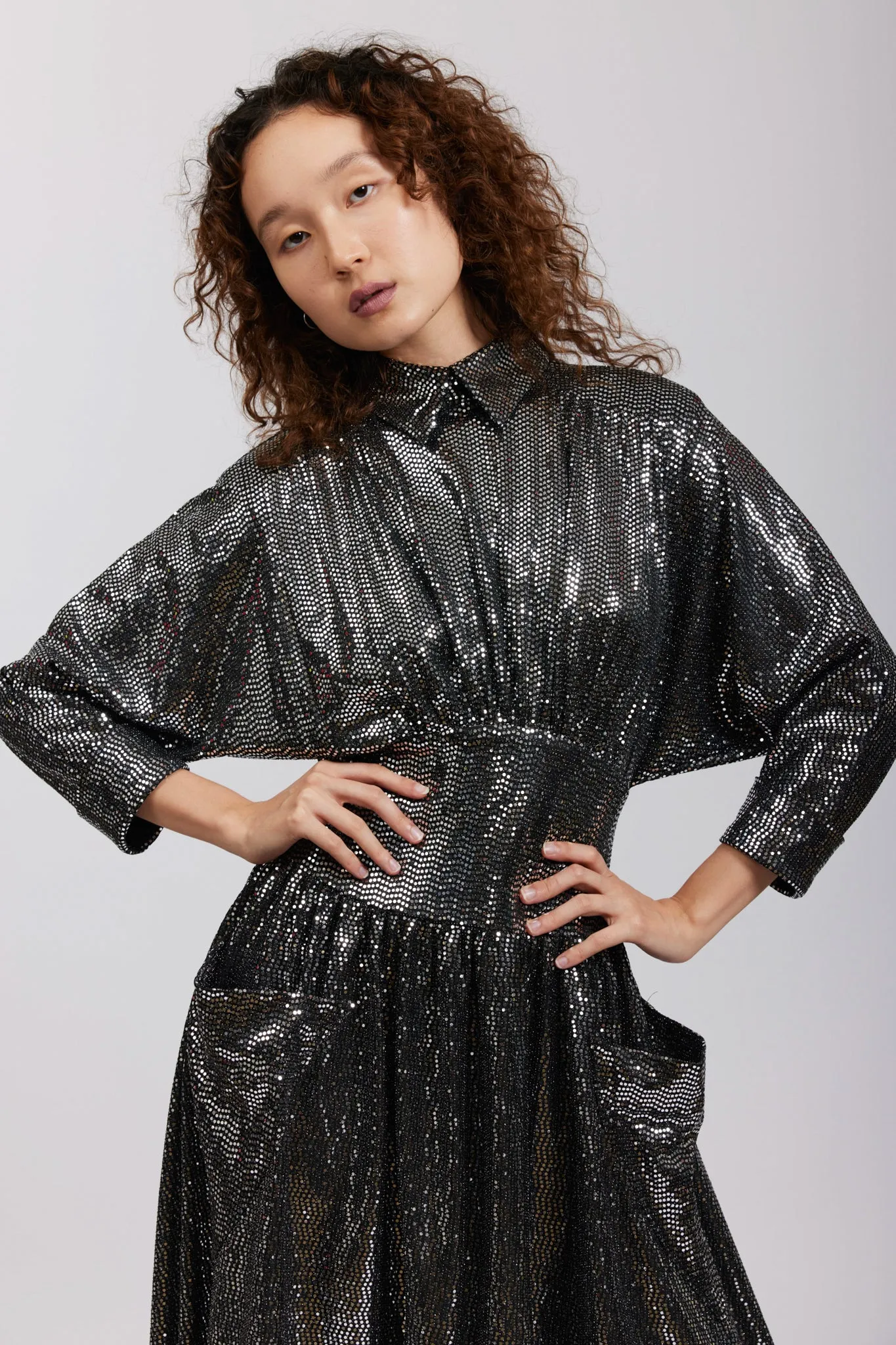 Sample Sale Goldie Dress in Silver Sequin sold by Batsheva product image thumbnail 3