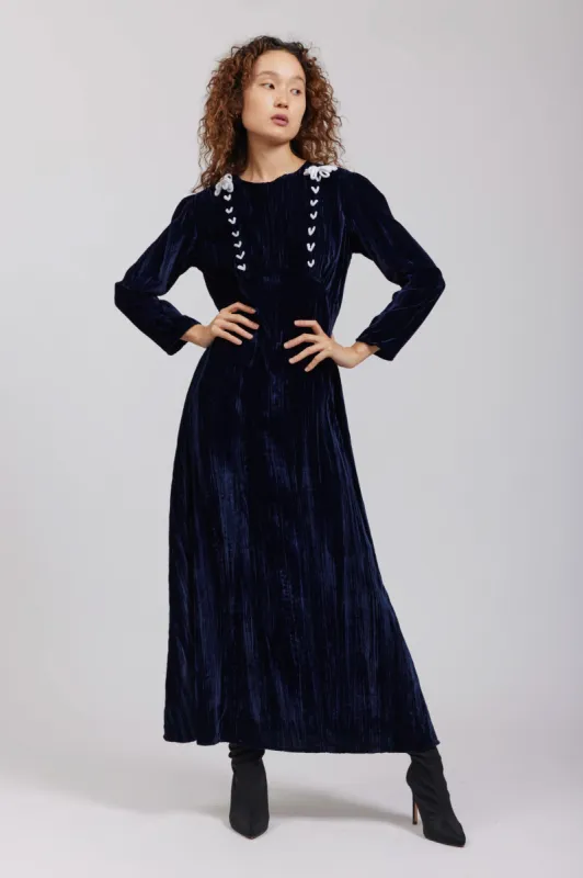 Sample Sale Reem Dress in Navy made by Batsheva