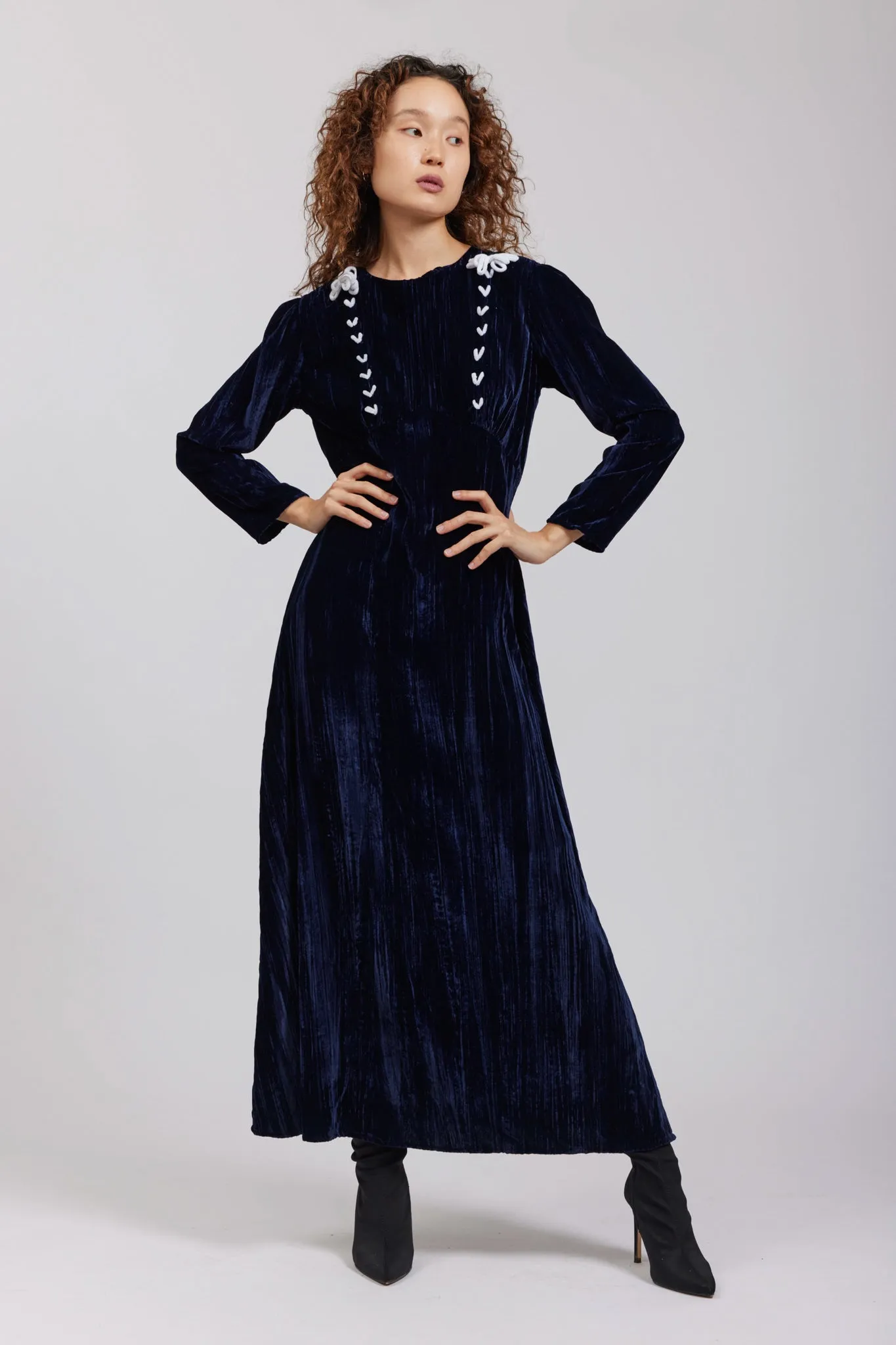 Sample Sale Reem Dress in Navy sold by Batsheva