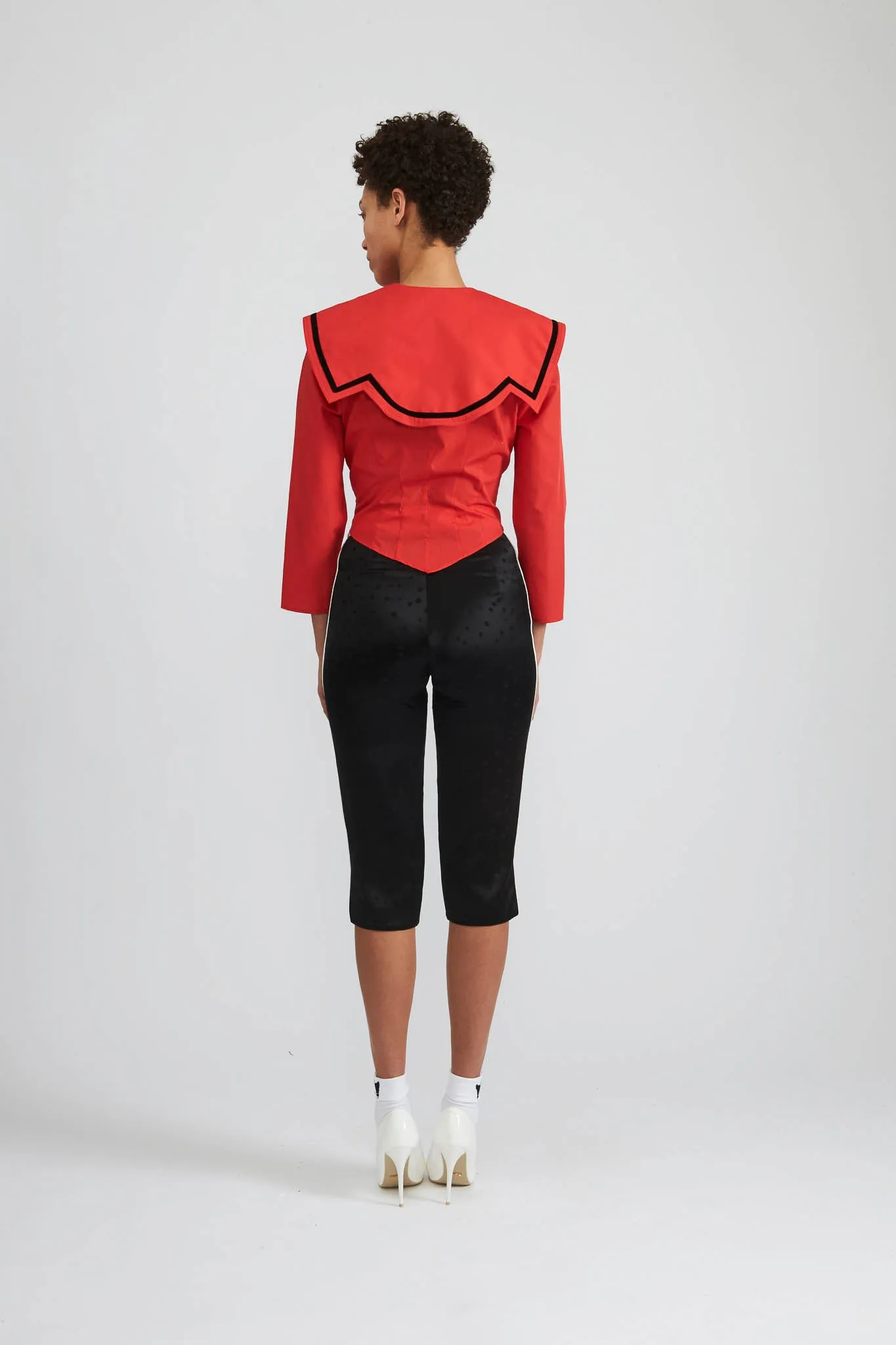 Sample Sale Skipper Blouse in Red Cotton sold by Batsheva product image thumbnail 4