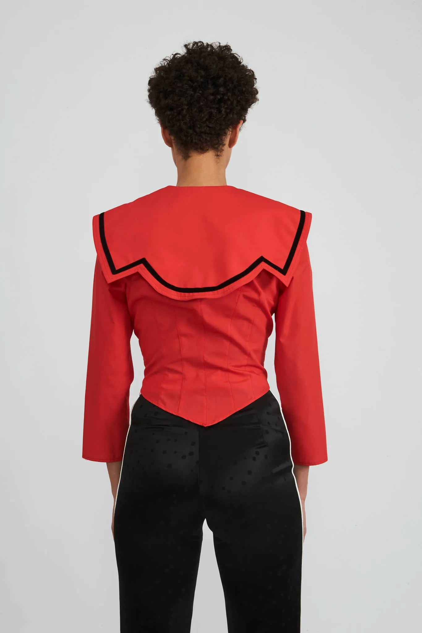 Sample Sale Skipper Blouse in Red Cotton sold by Batsheva product image thumbnail 5