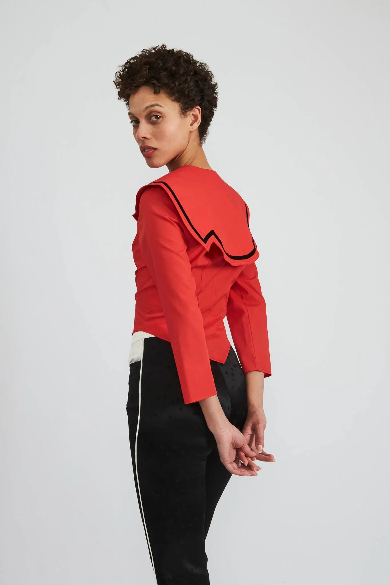 Sample Sale Skipper Blouse in Red Cotton sold by Batsheva product image thumbnail 3