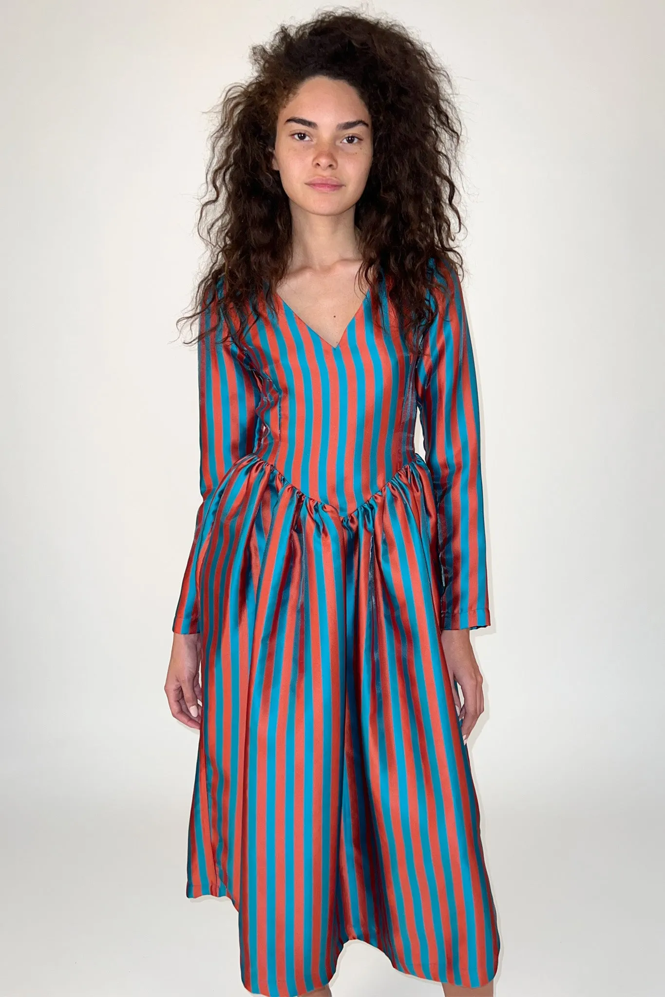 Sample Sale Vivienne Dress in Green and Orange Stripe sold by Batsheva product image thumbnail 2