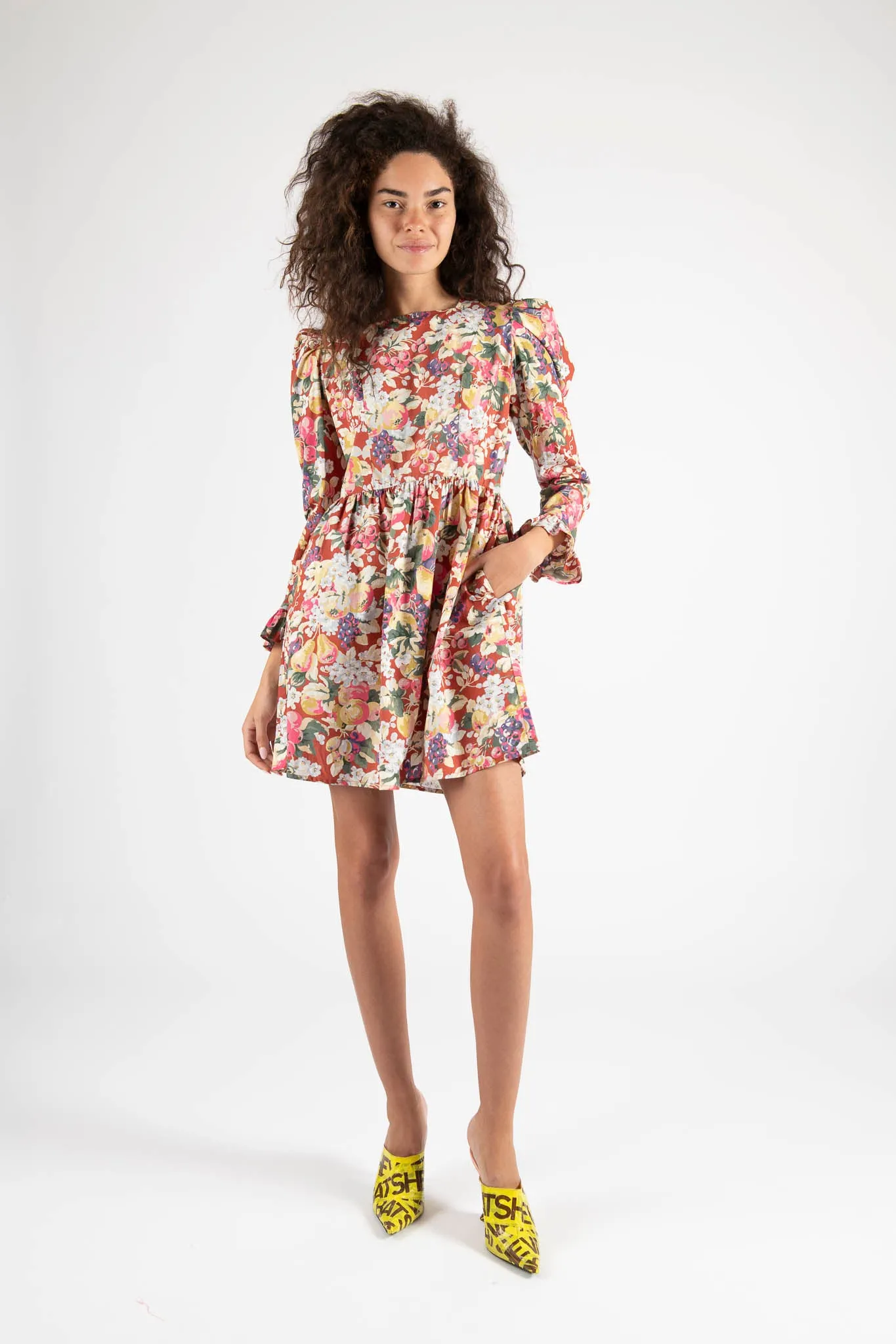 Sample Sale Square Neck Mini Prairie x Laura Ashley in Red Floral sold by Batsheva